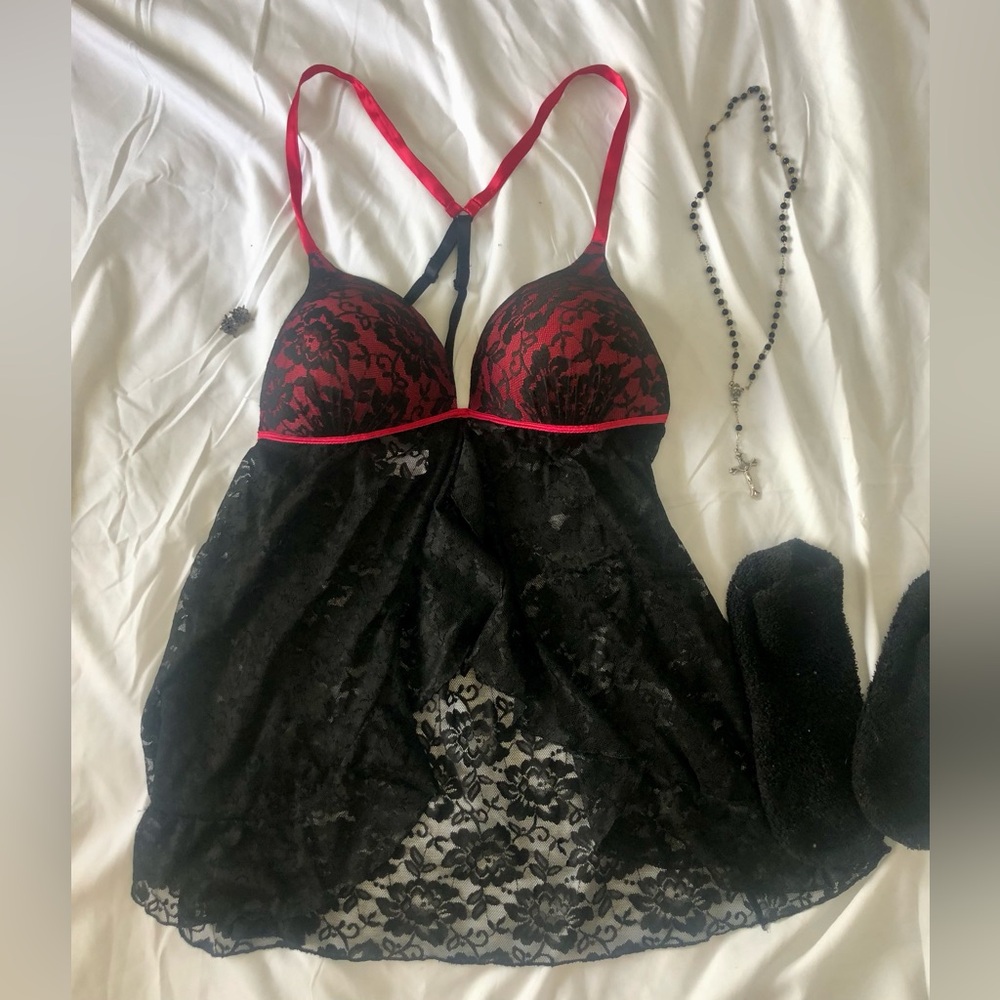Black Lace Lingerie Cami Top